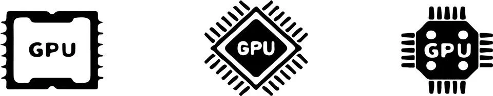 Graphics processor unit icon isolated on white background Stock Illustration