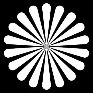 Graphics with radiating, converging lines. Black and white abstract vector. Stock Illustration