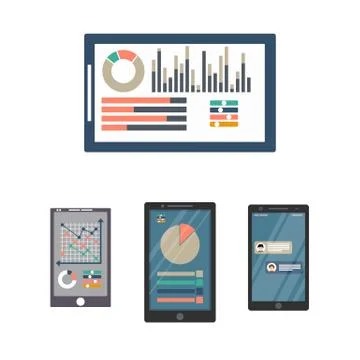 Graphics on the screen vector design. Flat design Stock Illustration