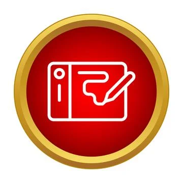 Graphics tablet and stylus for digital drawing icon Stock Illustration