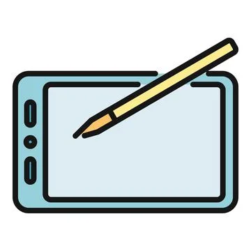 Graphics tablet and stylus for digital drawing Stock Illustration
