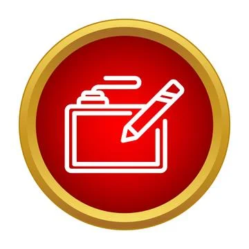 Graphics tablet with digital pen drawing illustration icon Stock Illustration