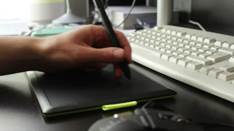 Graphics Tablet Stock Footage 34417971