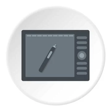 Graphics tablet icon circle Illustrazione stock