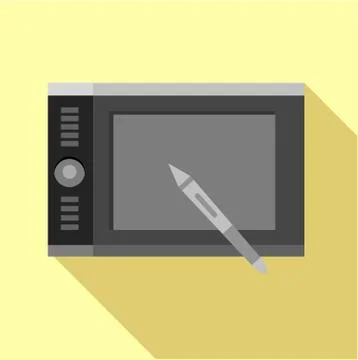 Graphics tablet icon, flat style Stock Illustration