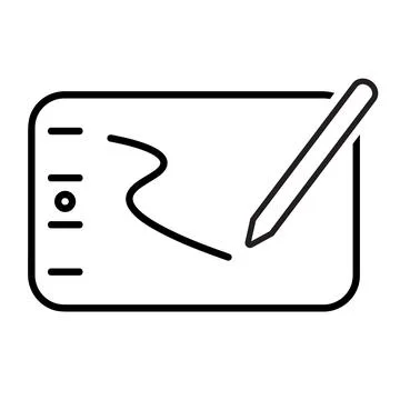 Graphics tablet icon. Isolated on white background. Simple flat vector. Eps10 Stock Illustration