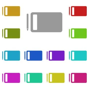 Graphics tablet icon in multi color. Simple glyph vector of Technology set fo Illustrazione stock