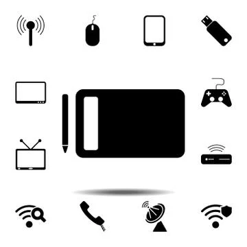Graphics tablet icon. Simple glyph vector element of Technology icons set for Illustrazione stock