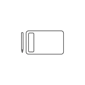 Graphics tablet icon. Simple outline vector of technology set for UI and UX,  Illustrazione stock