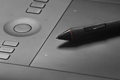 Graphics tablet with Pen Stock Photos