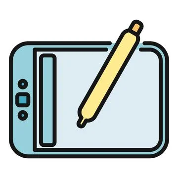 Graphics tablet with stylus for design and creativity 스톡 일러스트