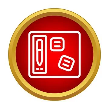 Graphics tablet with stylus device creating digital design icon Stock-Illustration
