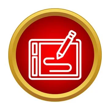 Graphics tablet stylus drawing creating digital art design Stock Illustration