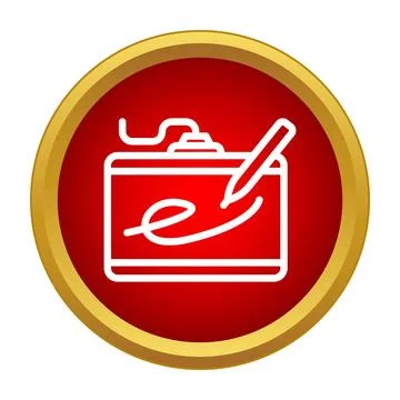 Graphics tablet with stylus drawing digital art icon Stock-Illustration