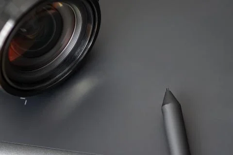 Graphics tablet with stylus for post-processing Stock Photos