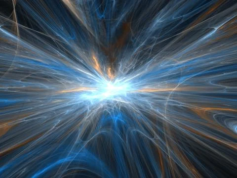 Graphics texture. Computer rendered background. 3D fractal. Explosion rays. Stock Illustration