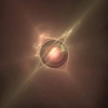 Graphics texture. Computer rendered background. 3D fractal. Orange light rays Stock Illustration