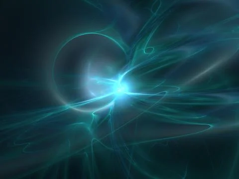 Graphics texture. Computer rendered background. 3D fractal. Smooth blue rays. Stock Illustration