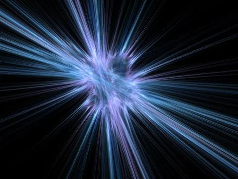 Graphics texture. Computer rendered background. 3D fractal. Blue space explos Illustrazione stock
