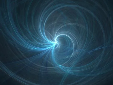 Graphics texture. Computer rendered background. 3D fractal. Blue spiral rays. Stock Illustration