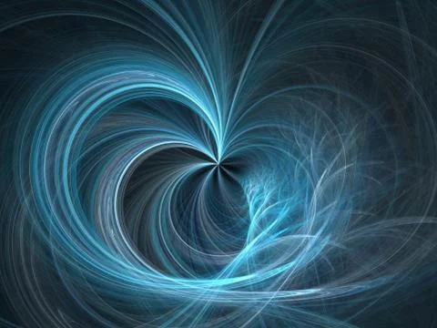 Graphics texture. Computer rendered background. 3D fractal. Smooth blue waves Stock Illustration