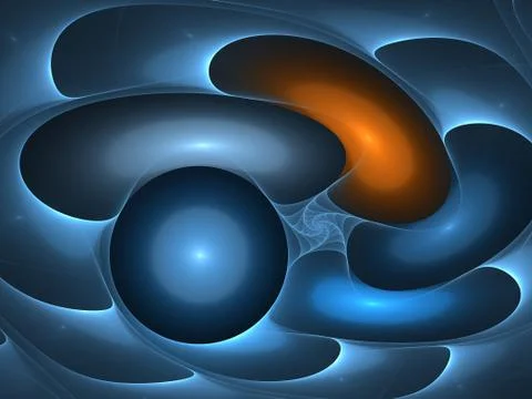 Graphics texture. Computer rendered background. 3D fractal. Blue bubbles 스톡 일러스트