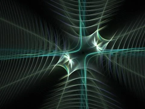 Graphics texture. Computer rendered background. 3D fractal. Green waves. Illustrazione stock