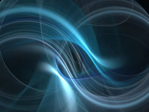 Graphics texture. Computer rendered background. 3D fractal. Smooth blue waves Stock Photos