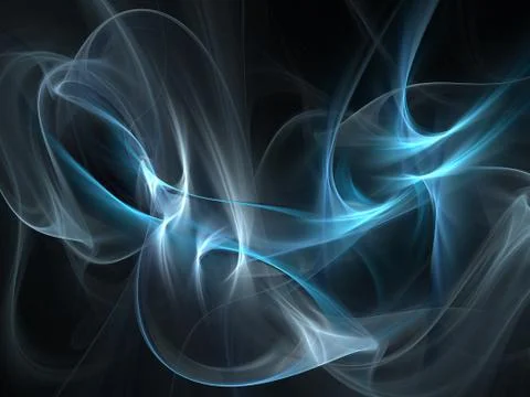 Graphics texture. Computer rendered background. 3D fractal. Smooth blue smoke Stock Photos