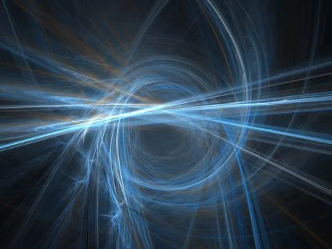 Graphics texture. Computer rendered background. 3D fractal. Smooth blue rays. Stock Photos