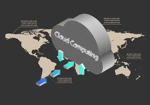 Graphics vector Cloud computing concept data transfer cloud Stock Illustration