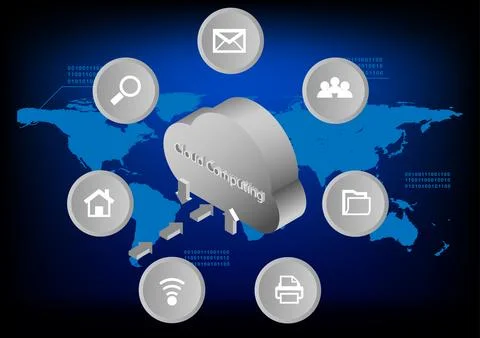 Graphics vector Cloud computing concept data transfer cloud Illustrazione stock