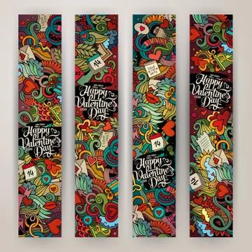 Graphics vector hand-drawn Love and Valentines Doodle. Illustrazione stock