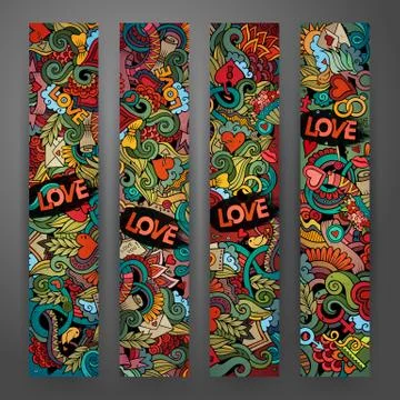 Graphics vector hand-drawn Love and Valentines Doodle. Illustrazione stock