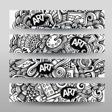 Graphics vector hand drawn sketchy trace Art Ccraft Doodle Stock Illustration