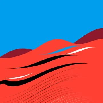 Graphics vector landscape desert Stock Illustration