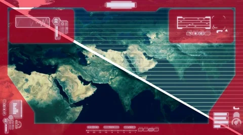 Graphics - World Data Collection - red Video stock 61438729