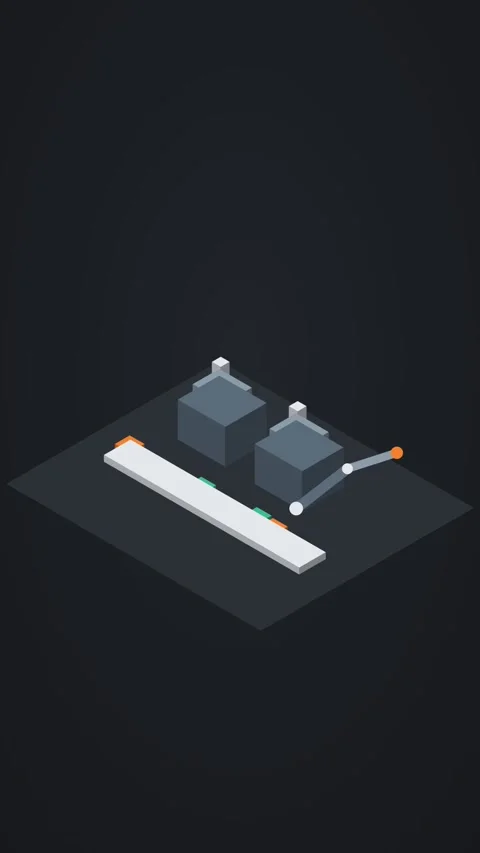 Graphite and orange isometric factory floor looping animation, vertical 9:16 Stock Footage 346258000