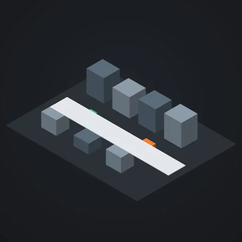 Graphite and orange isometric last mile delivery looping animation, square 1:1 Stock Footage 346258059