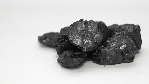 Graphite Mine Ore Sample Isolated on White Stock Footage 71634066
