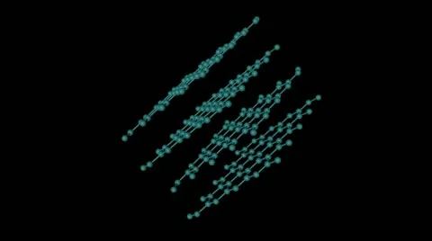 Graphite molecule with alpha channel Stock Footage 13540622