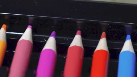 Graphite pencil draws a straight line on a white background paper, macro shot Stock Footage 236286779