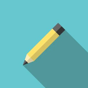 Graphite pencil, long shadow Illustrazione stock