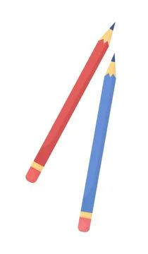 Graphite pencils semi flat color vector object Stock Illustration