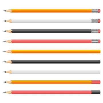 Graphite pencils vector design illustration isolated on white background Stock Illustration