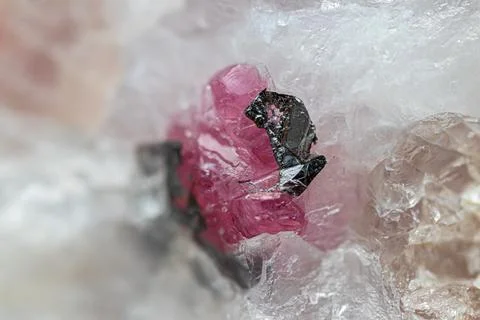 Graphite on spinel marble host Stock Photos