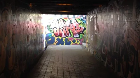 Graphitti Tunnel 720.mp4 Stock Footage 40583983