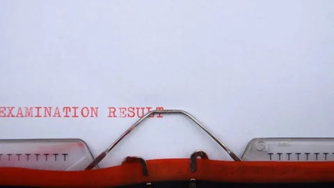 Graphological examination result - phrase printed on an old typewriter Video stock 128400027