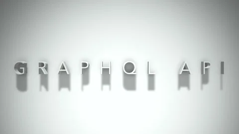 Graphql api 3D title animation with shadows on a white background Stock Footage 297216205