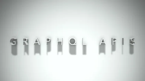 Graphql apis 3D title animation white text on a white background Stock Footage 299369243